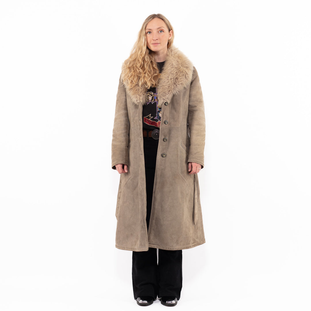 Vintage 70's Women Sheepskin Coat in BeigeA0781