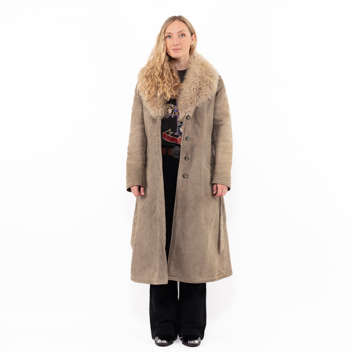 Vintage 70's Women Sheepskin Coat in BeigeA0781