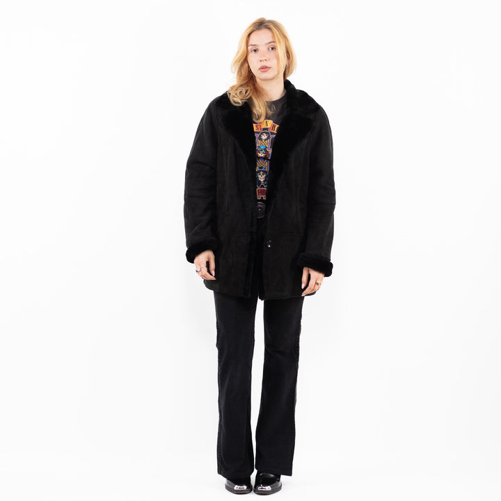 Vintage 80's Women Sheepskin in BlackA0138