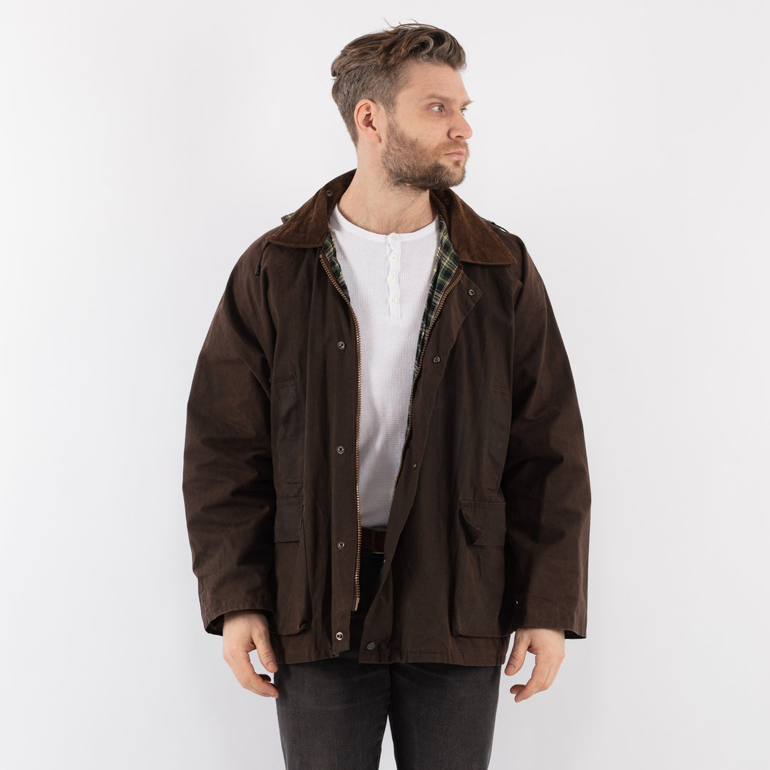 Vintage 90's Men Waxed Cotton in BrownZ883