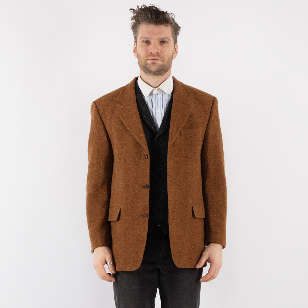 Vintage 70's Men Harris Tweed Jacket in Brown - NorthernGrip