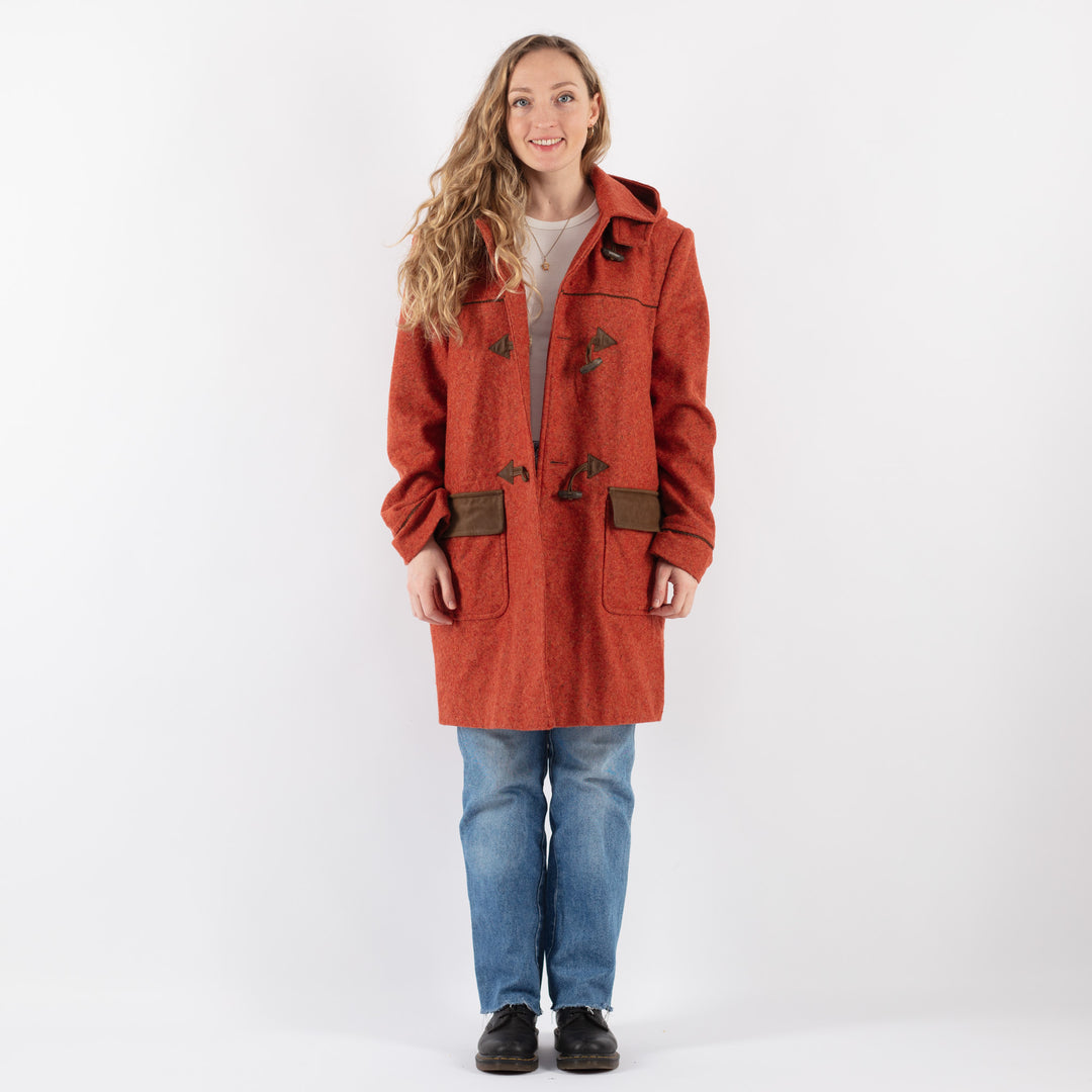 Vintage 00's Women Trench Coat in Orange