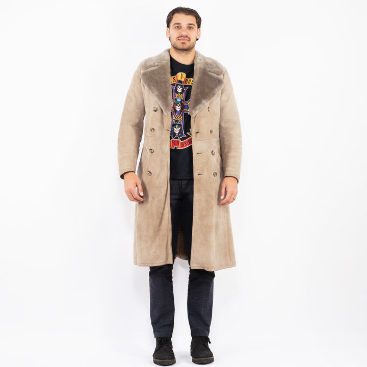Vintage 70's Men Sheepskin Coat in BeigeZ2352