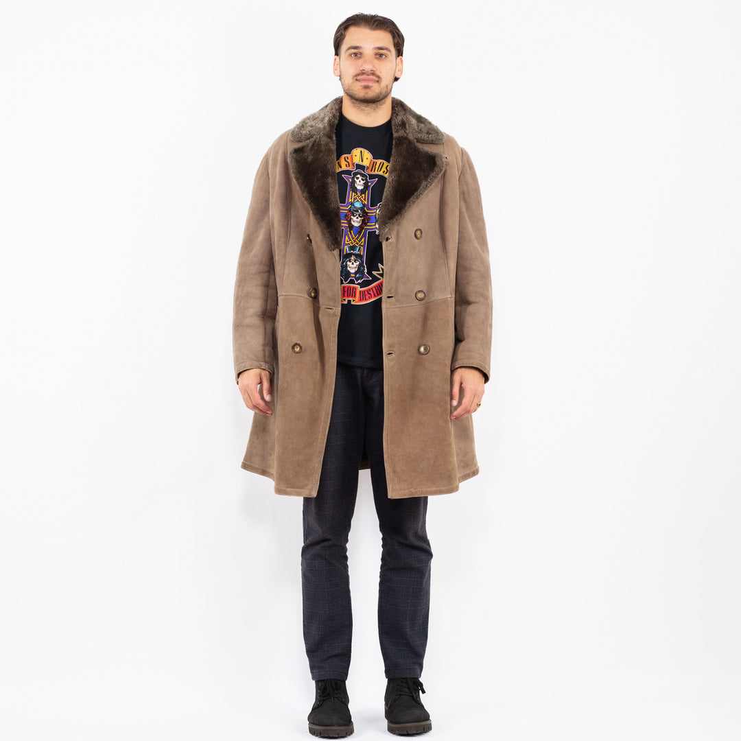 Vintage 70's Men Sheepskin Coat in BeigeZ2353