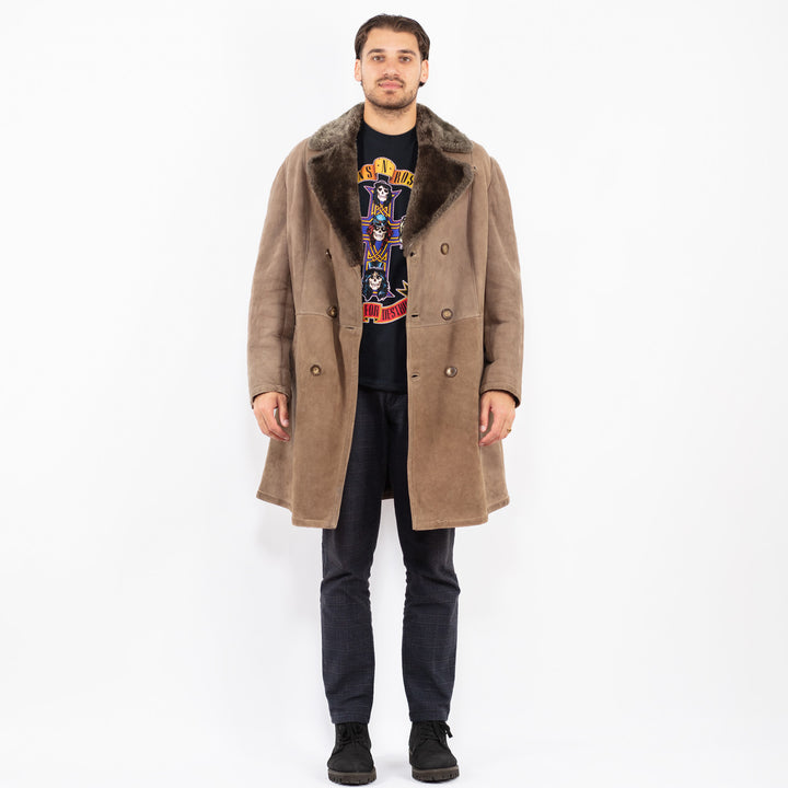 Vintage 70's Men Sheepskin Coat in BeigeZ2353