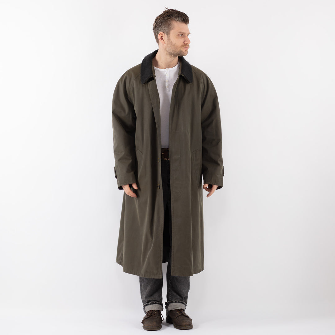 Vintage 80's Men Mac Coat in GreenZ1096