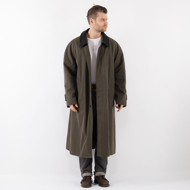 Vintage 80's Men Mac Coat in GreenZ1096