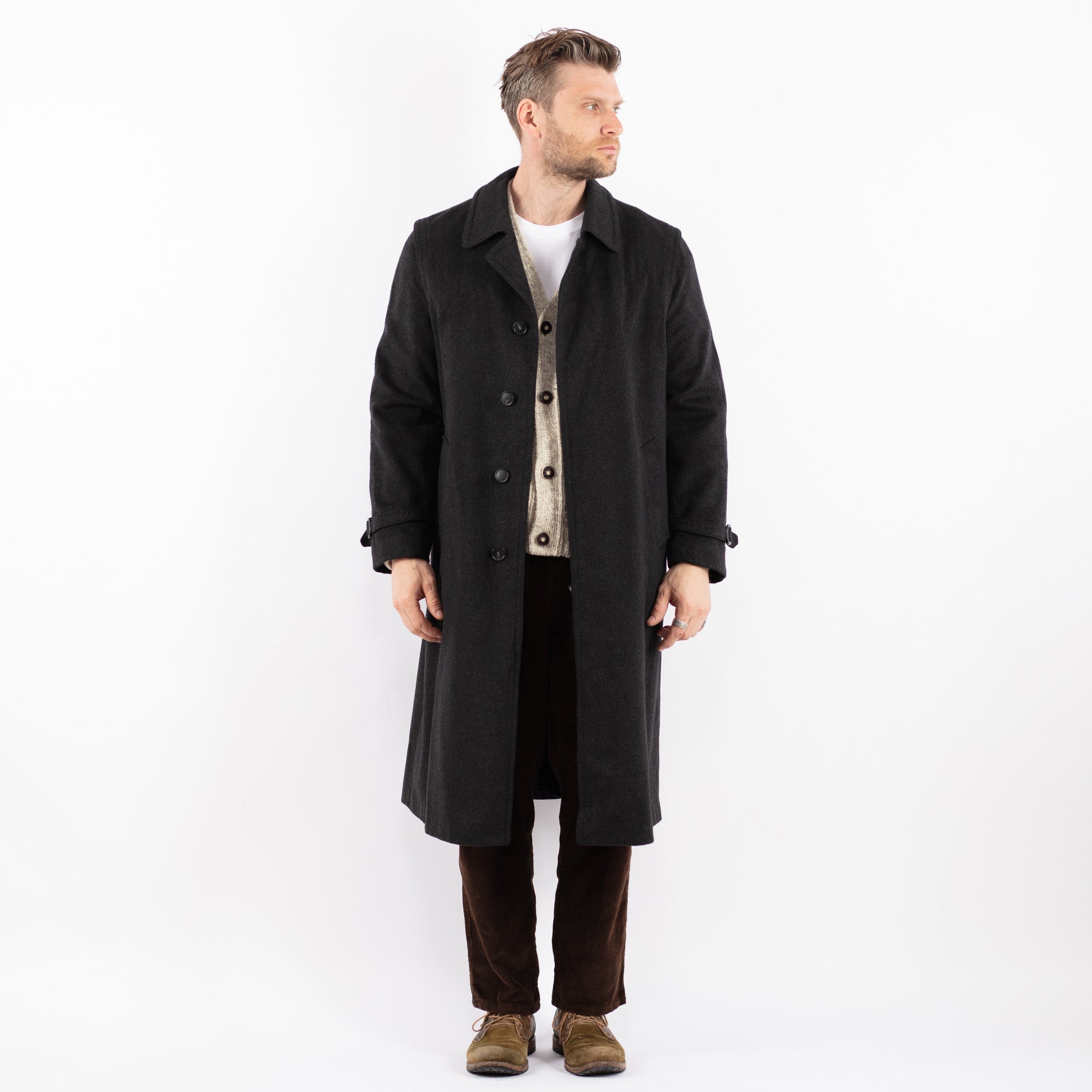Online Vintage Store | Vintage 90's Men Wool Blend Coat in Gray Online Vintage Store | Vintage 90's Men Wool Blend Coat in Gray