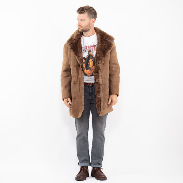Vintage 70's Men Sheepskin Coat in BeigeZ2264