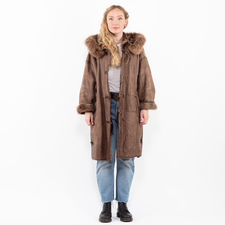 Vintage 90's Women Sheepskin in BrownA0249