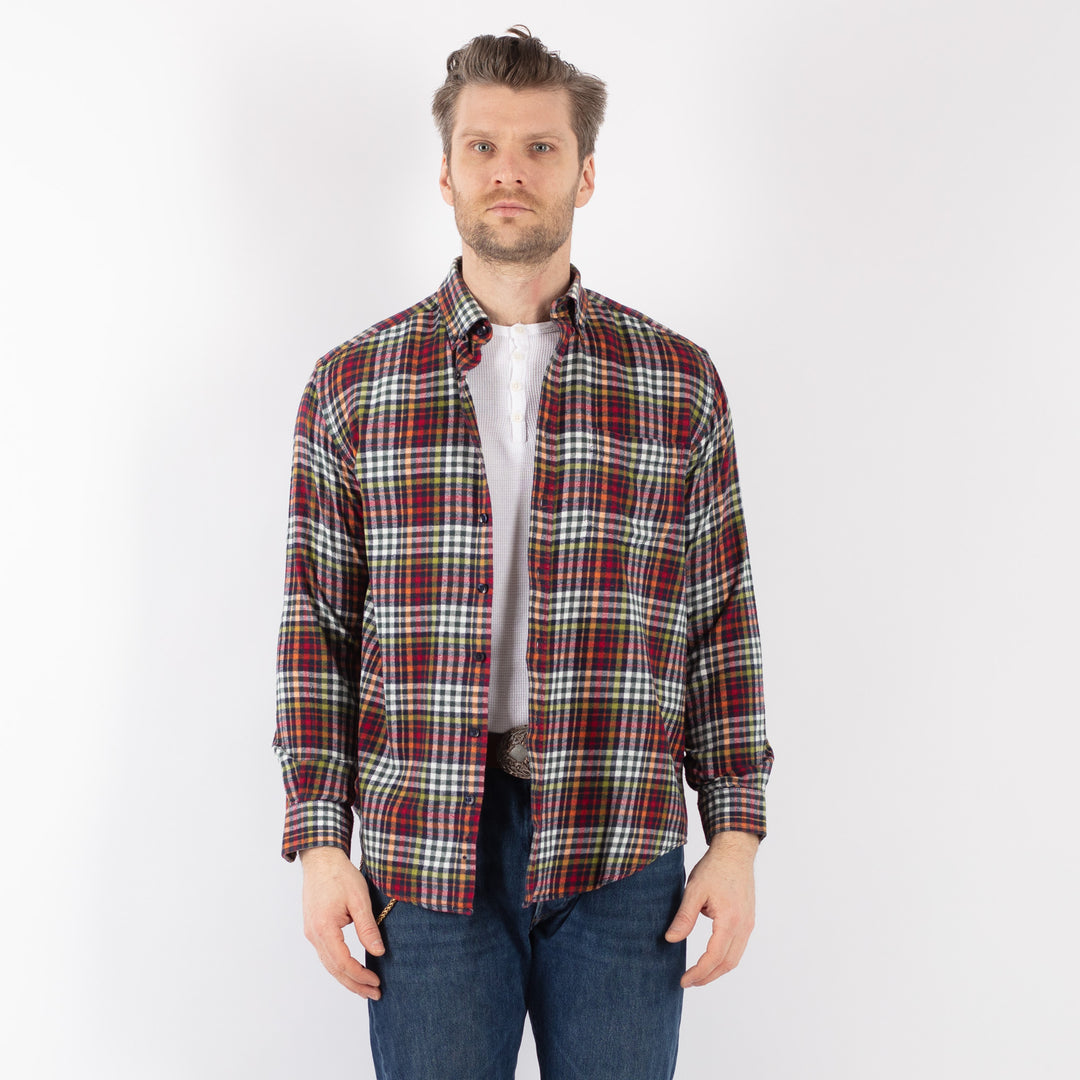 Vintage 00's Men Plaid Flannel Shirt in Multi