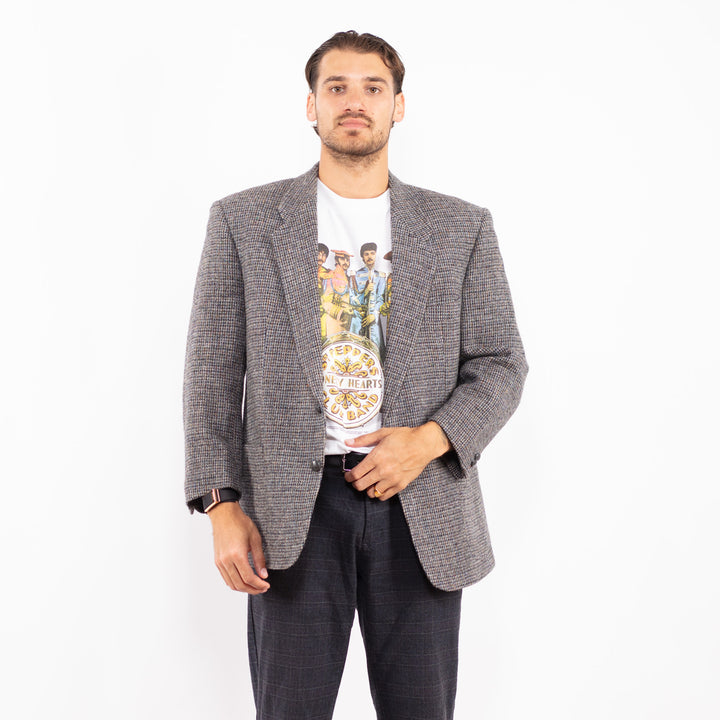 Vintage 90's Men Harris Wool Jacket in GrayZ2160