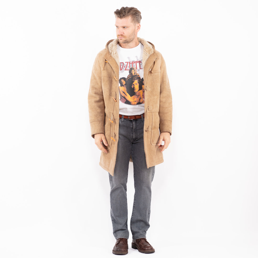 Vintage 80's Men Sheepskin Coat in BeigeZ2041