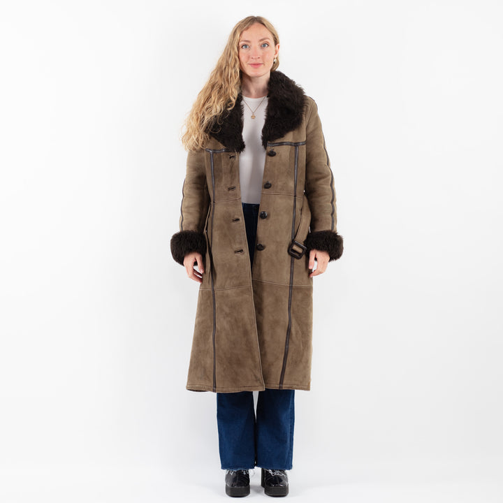 Vintage 70's Women Sheepskin Coat in BeigeV9852