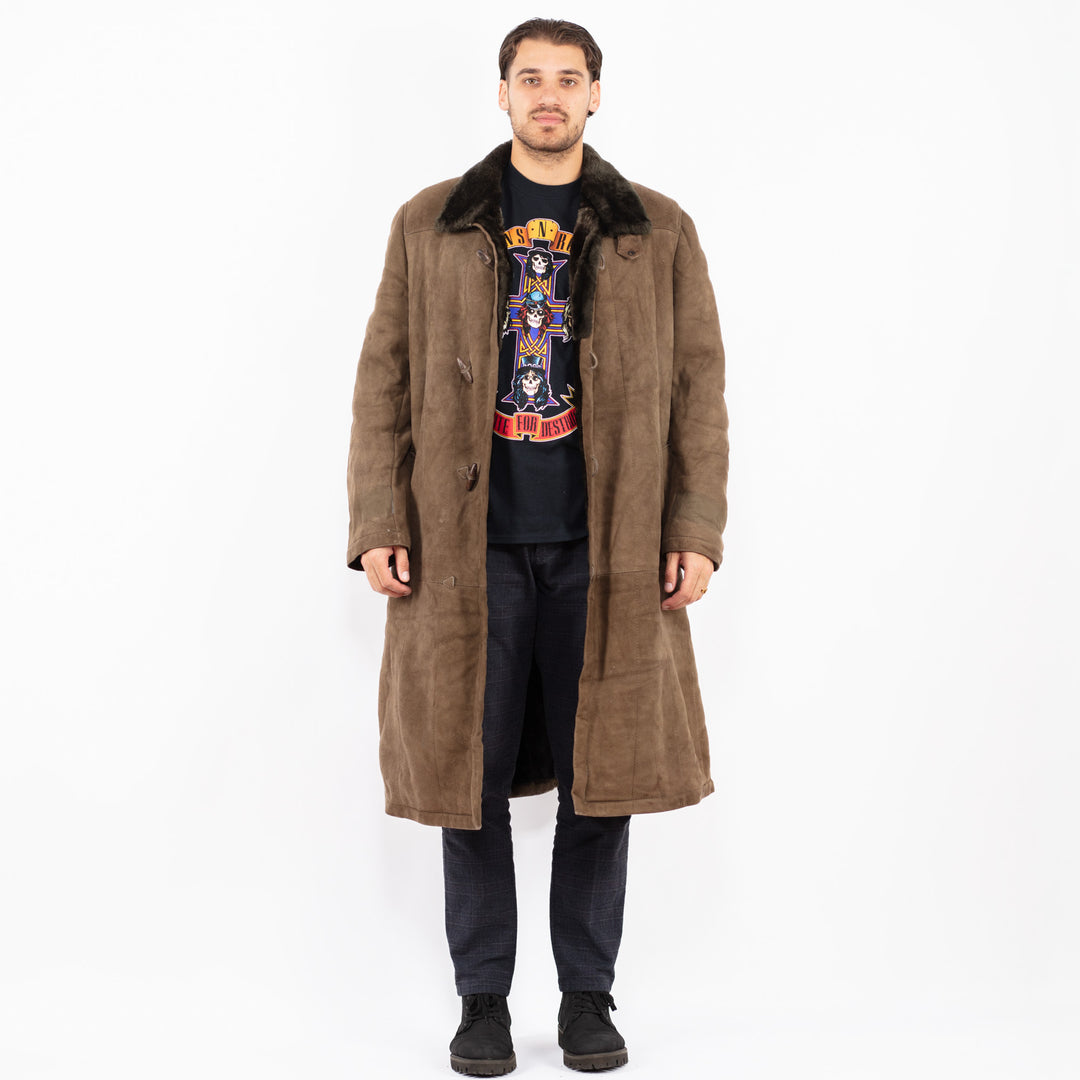 Vintage 80's Men Sheepskin Coat in BrownZ2360