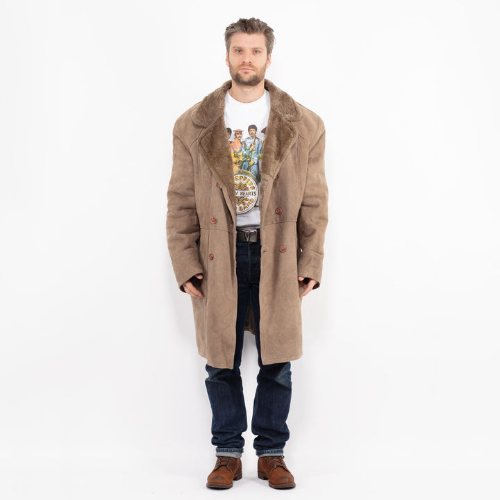 Vintage 70's Men Sheepskin Coat in BeigeZ2651