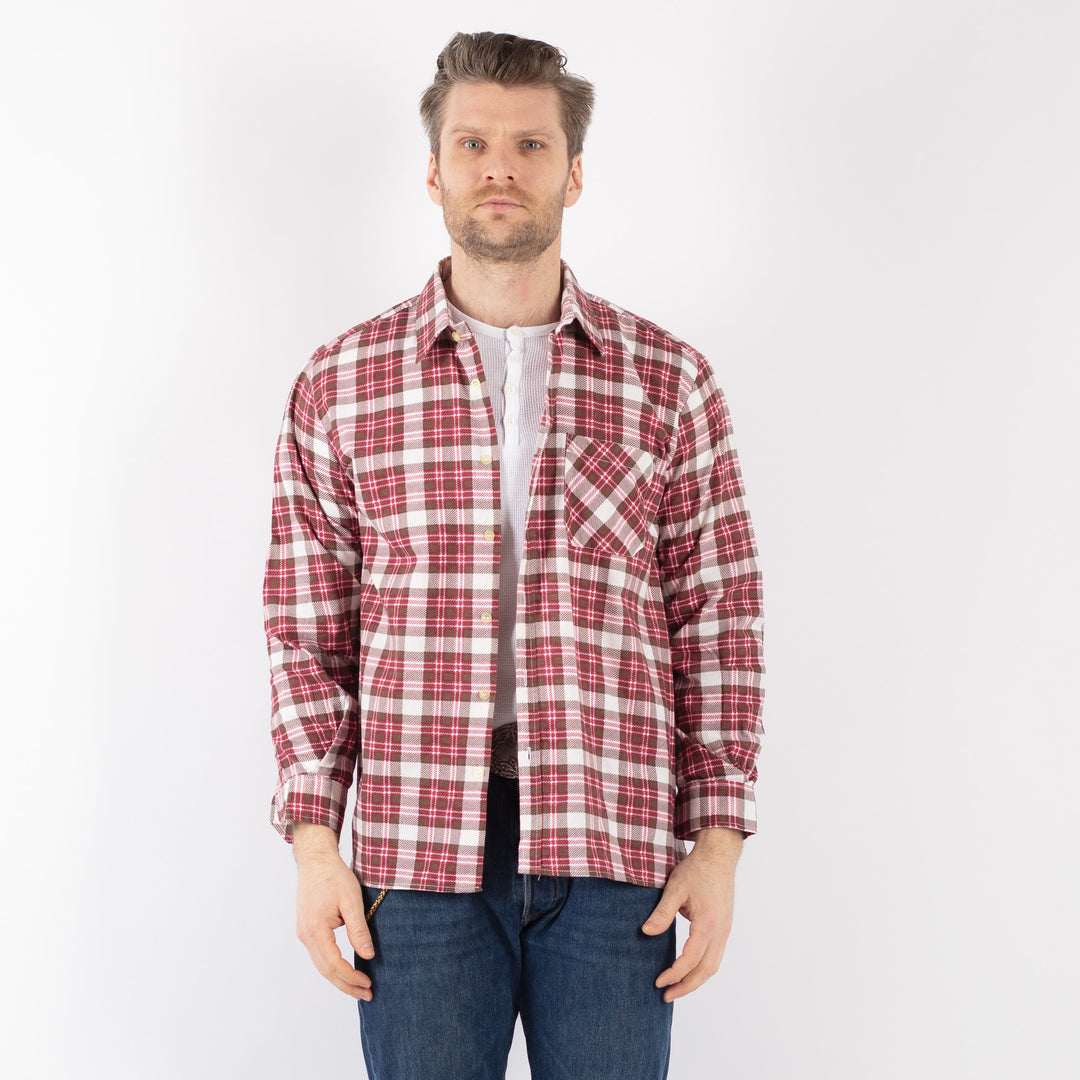 Vintage Men Plaid Flannel Shirt in MultiZ1152