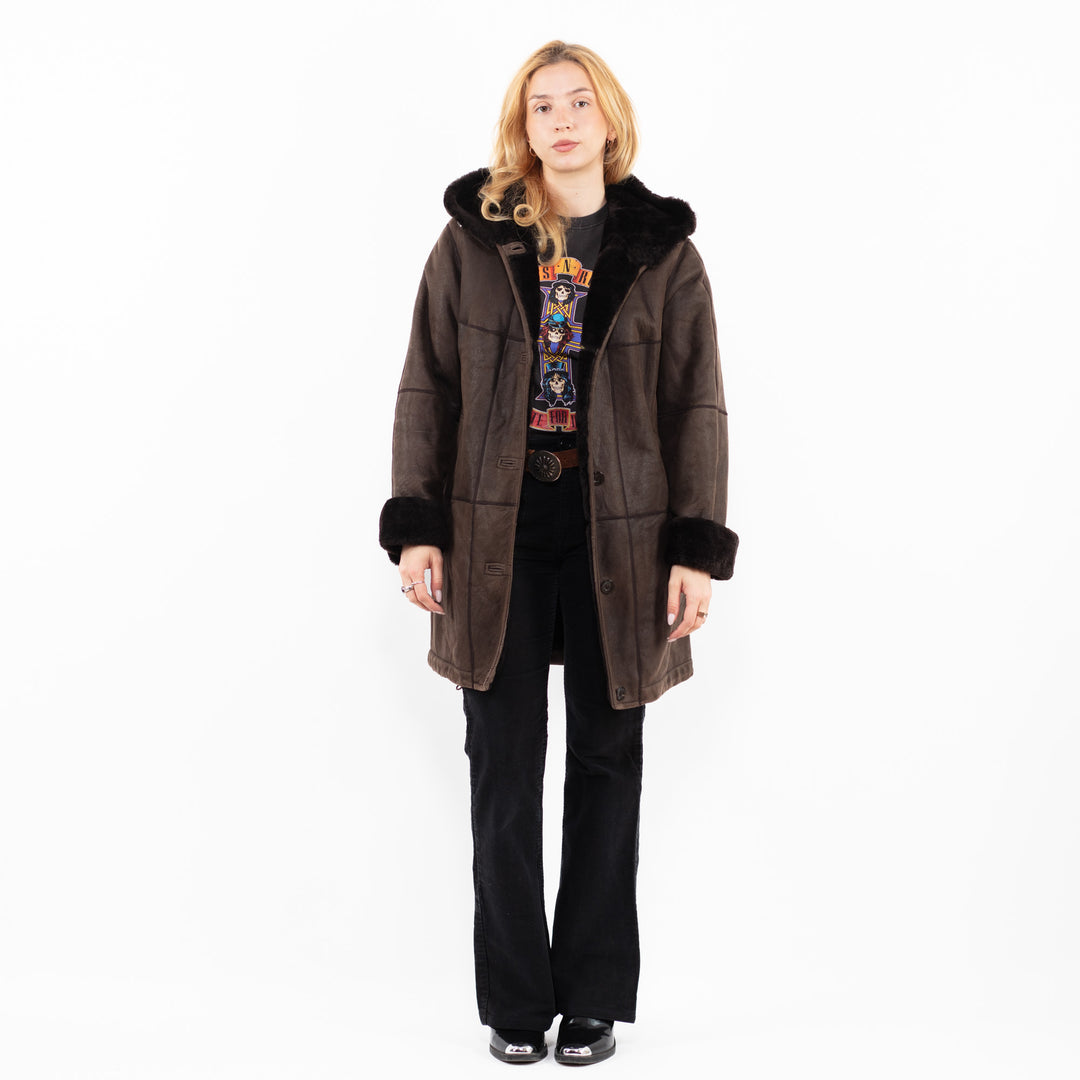 Vintage 00's Women Sheepskin Coat in BrownA0149