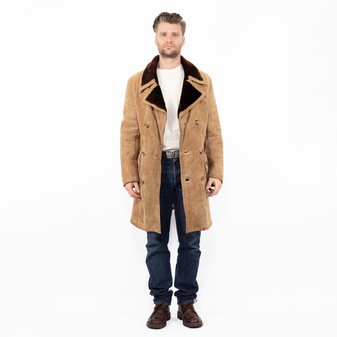 Vintage 70's Men Sheepskin Coat in BeigeZ2547