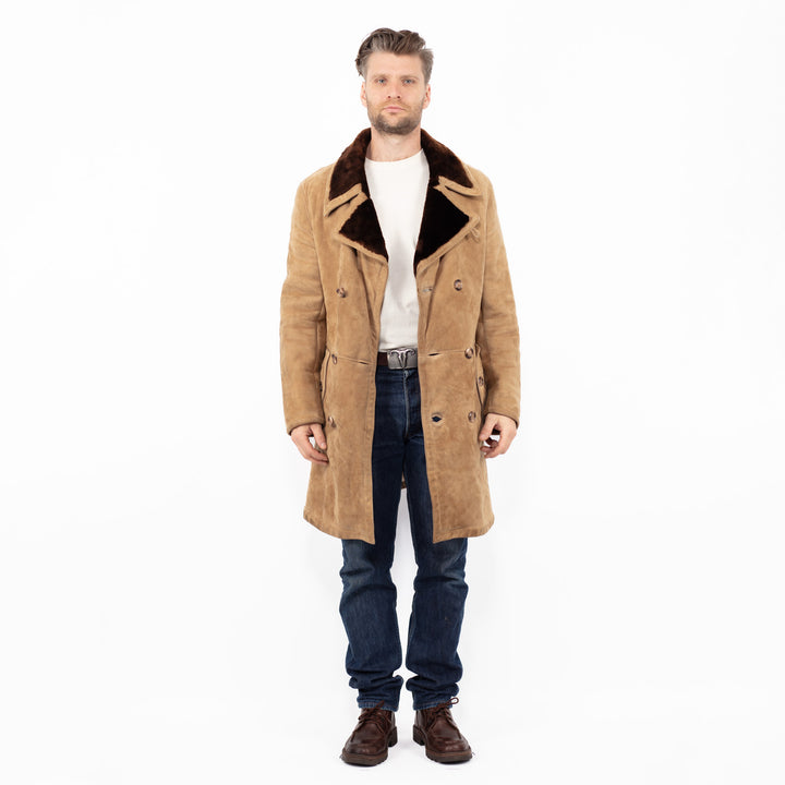 Vintage 70's Men Sheepskin Coat in BeigeZ2547