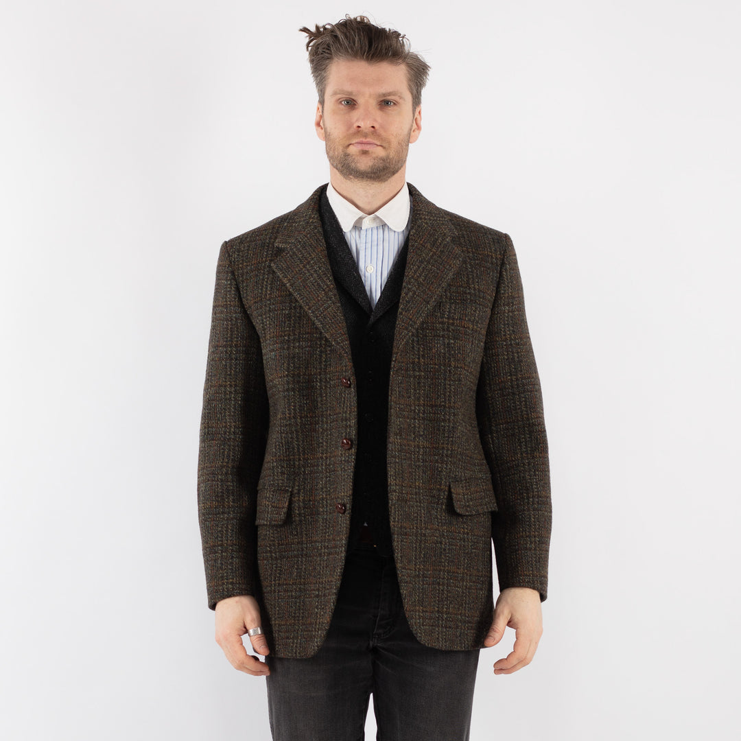 Vintage 70's Men Harris Tweed Jacket in Green (šujas, atstāt draftos) - NorthernGrip