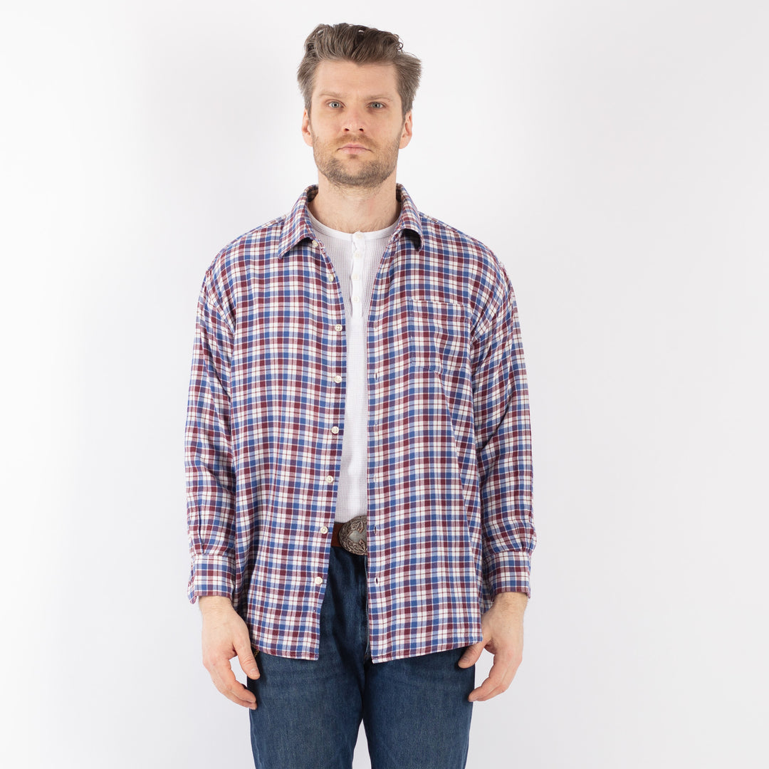 Vintage 90's Men Plaid Flannel Shirt in MultiZ1154