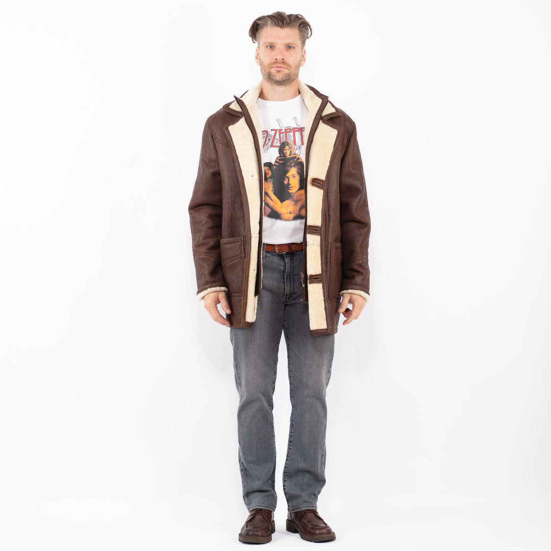 Vintage 90's Men Sheepskin Coat in Z2046