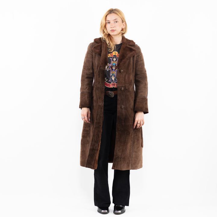 Vintage 70's Women Sheepskin Coat in BrownA0152