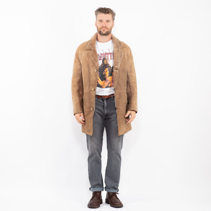 Vintage 70's Men Sheepskin Coat in BeigeZ2274