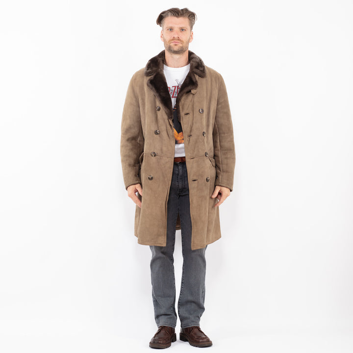 Vintage 70's Men Sheepskin Coat in BeigeZ2049