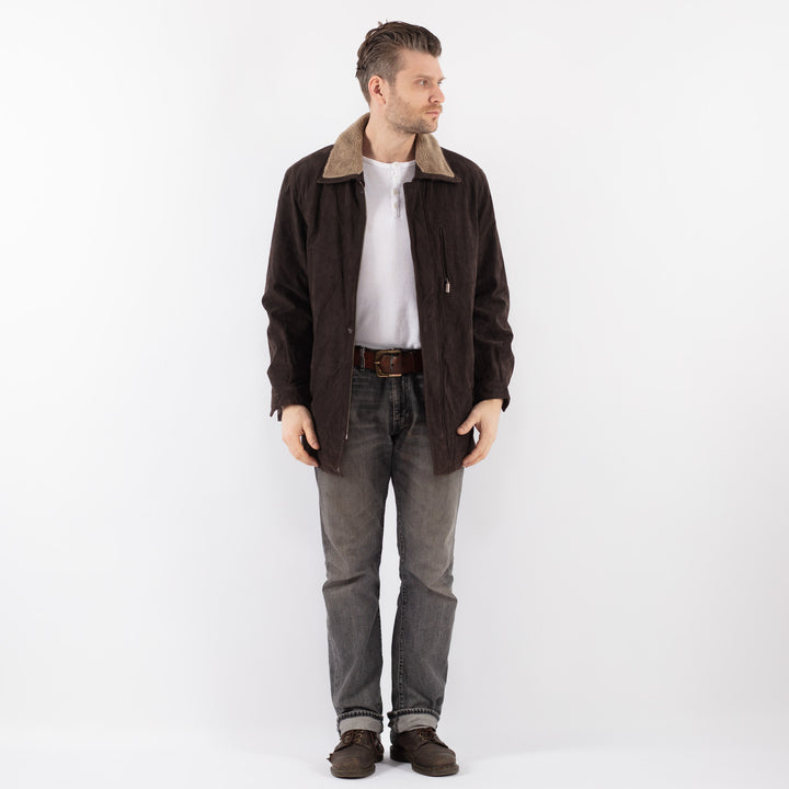 Vintage 90's Men Suede Jacket in BrownZ1107