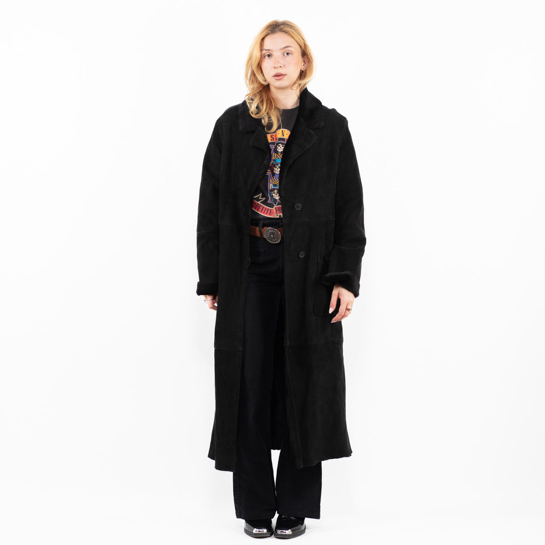 Vintage 00's Women Sheepskin Coat in BlackA0154