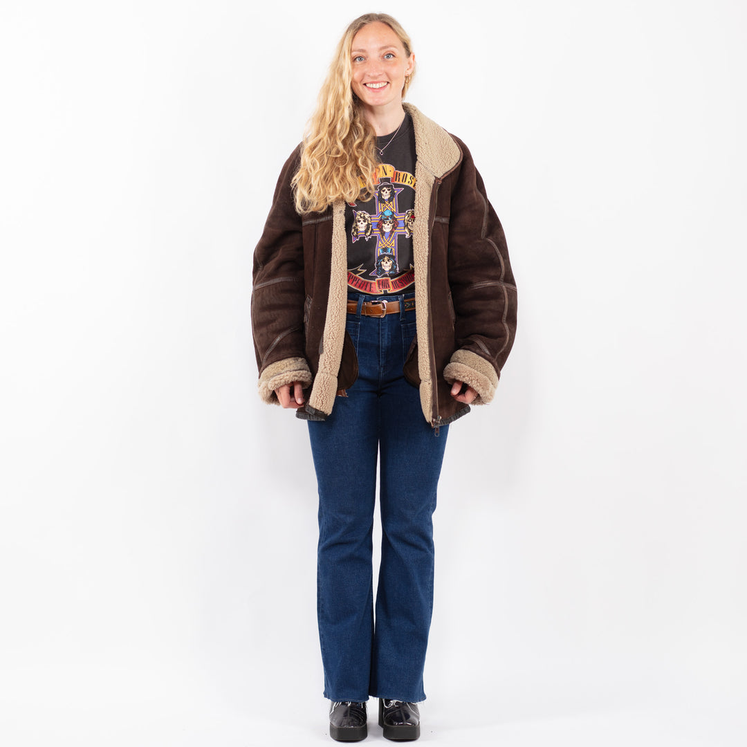 Vintage 90's Women Sheepskin c in BrownA0362