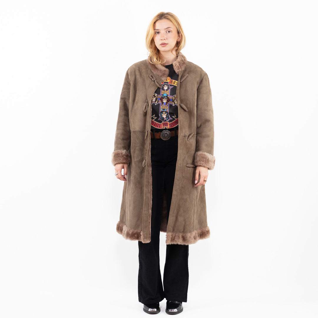 Vintage 70's Women Sheepskin Coat in BeigeA0155