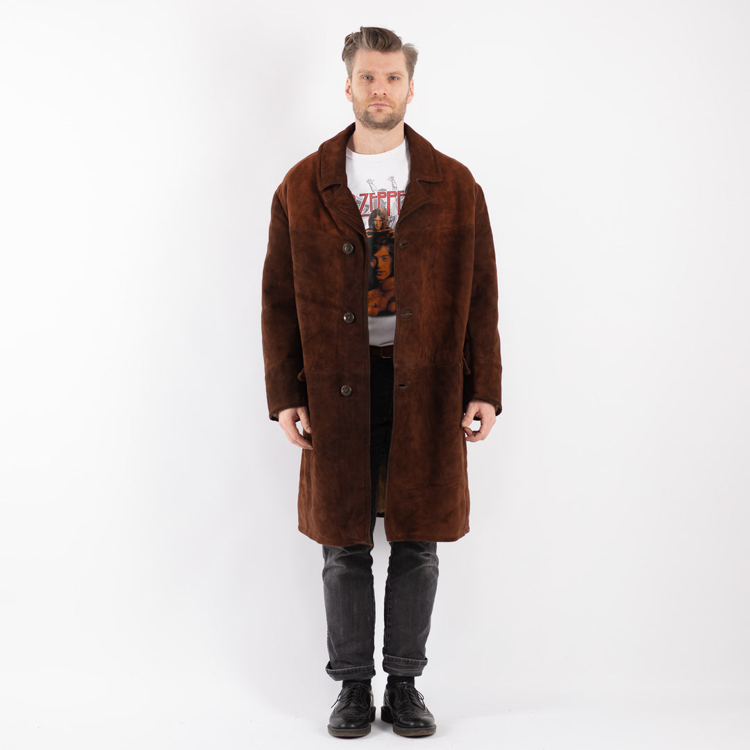 Vintage 70's Men Sheepskin Coat in Brown