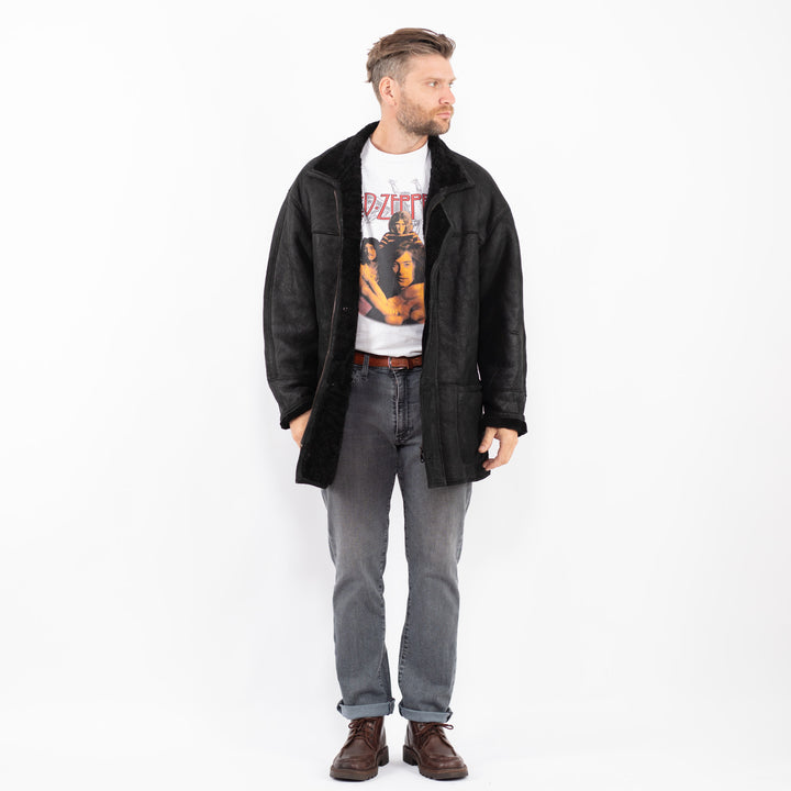 Vintage 90's Men Sheepskin in BlackZ2277