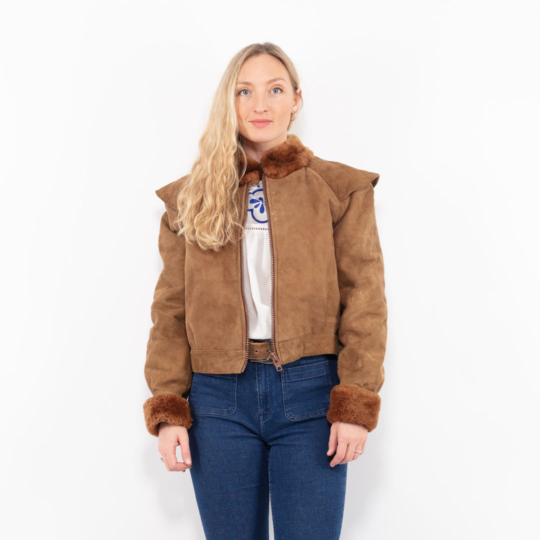 Vintage 70's Women Sheepskin Jacket in BrownA0994