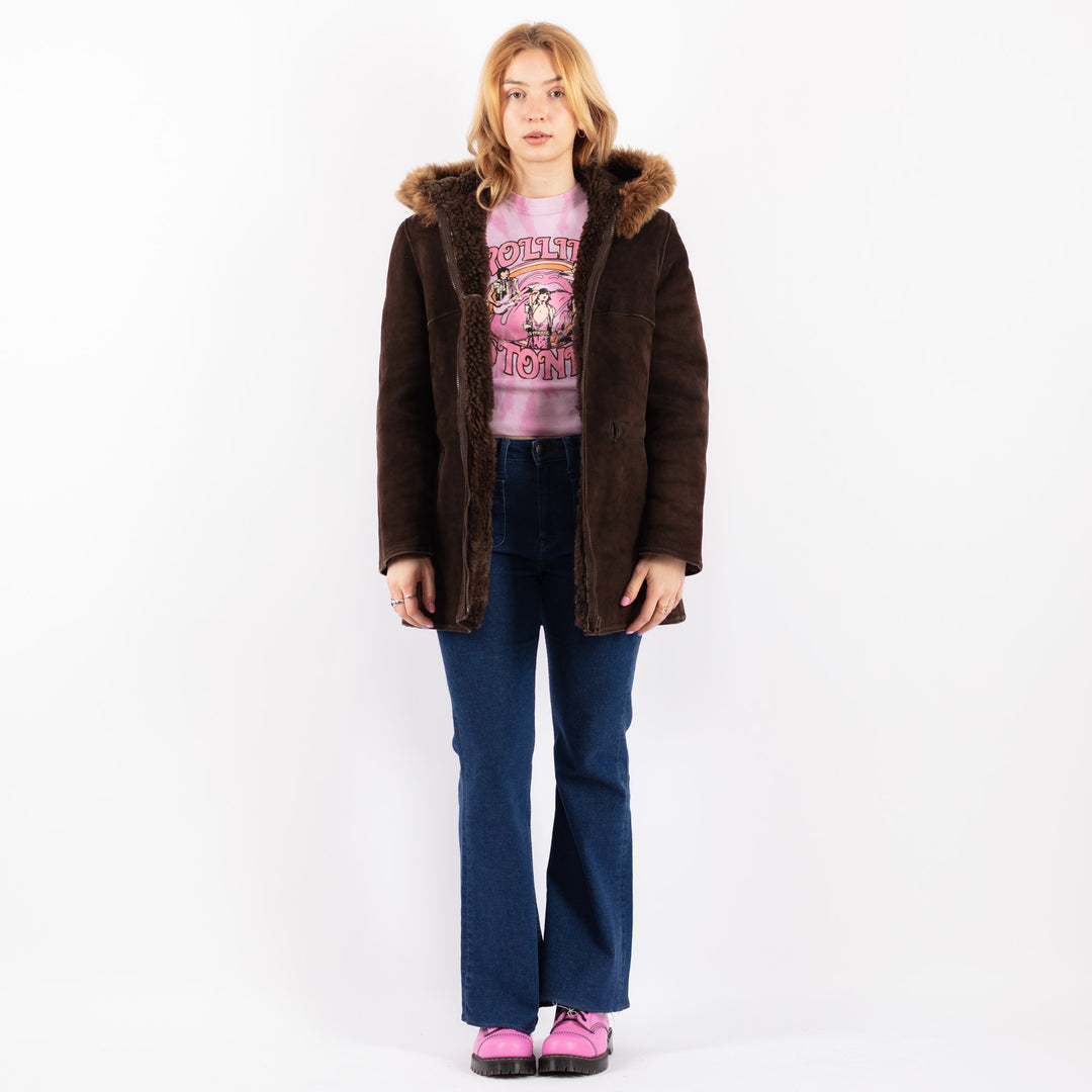 Vintage 70's Women Sheepskin Coat in BrownV9550