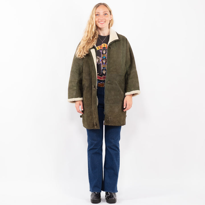 Vintage 80's Women Sheepskin in GreenA0366