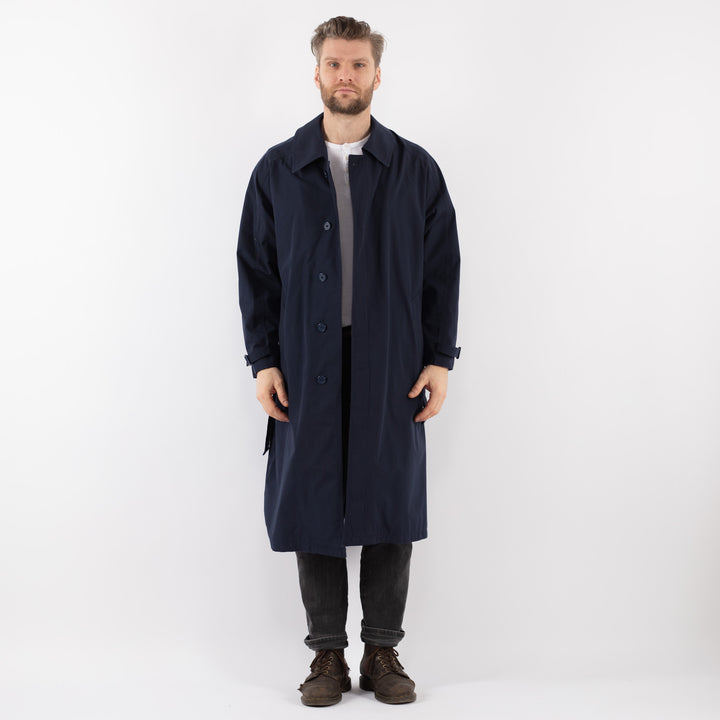 Vintage 90's Men Trench Coat in BlueZ939