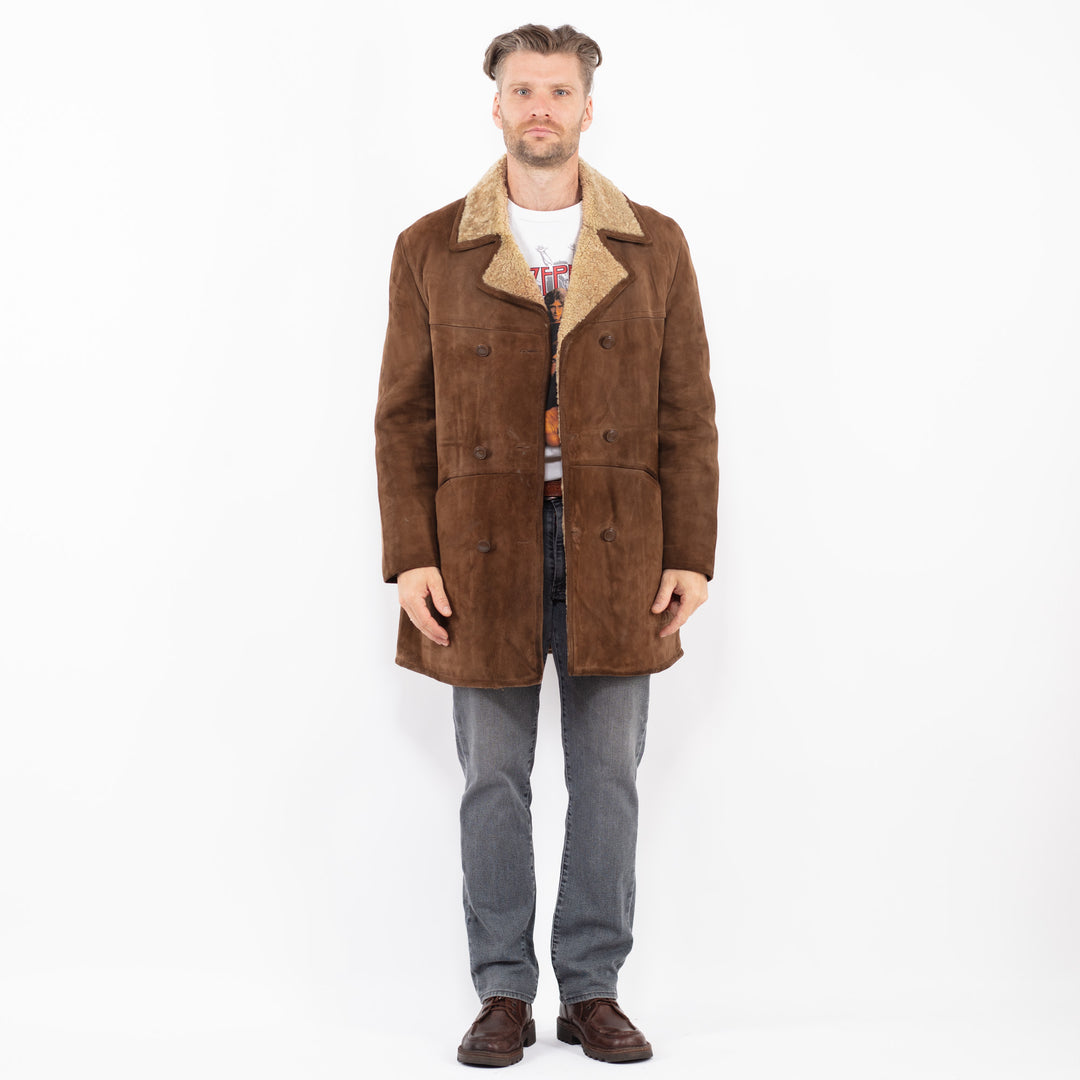 Vintage 70's Men Sheepskin Coat in BrownZ2056
