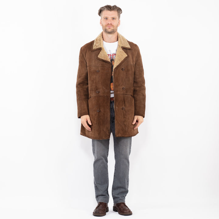 Vintage 70's Men Sheepskin Coat in BrownZ2056