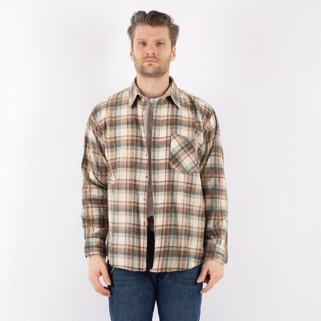 Vintage 90's Men Plaid Flannel Shirt in MultiZ1169