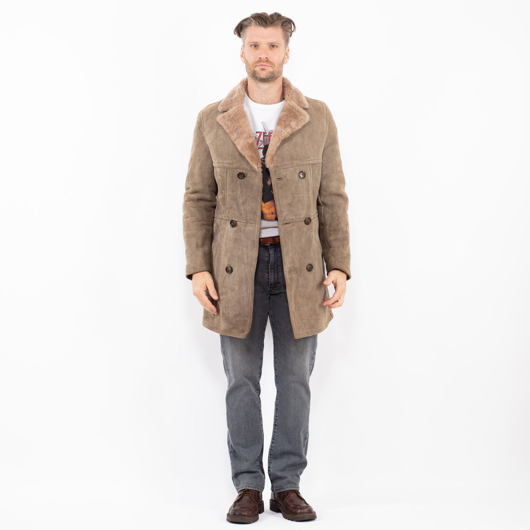 Vintage 70's Men Sheepskin Coat in BeigeZ2059