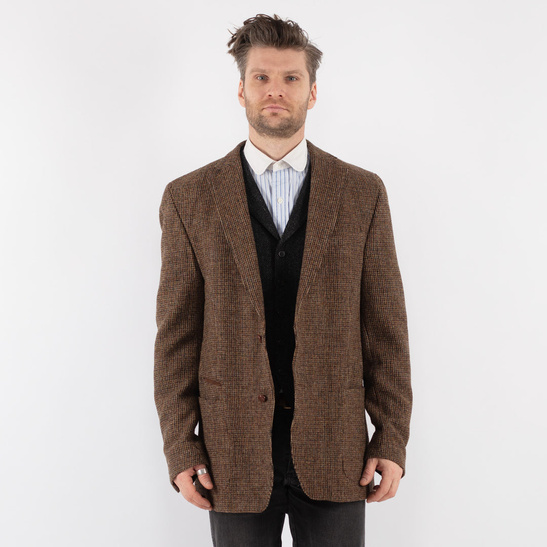 Vintage 00's Men Harris Tweed Jacket in Brown