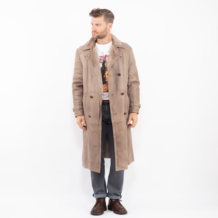 Vintage 70's Men Sheepskin Coat in BeigeZ2287