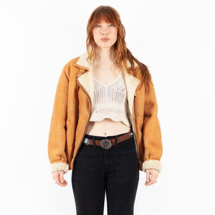 Vintage 80's Women Sheepskin in BrownV9770