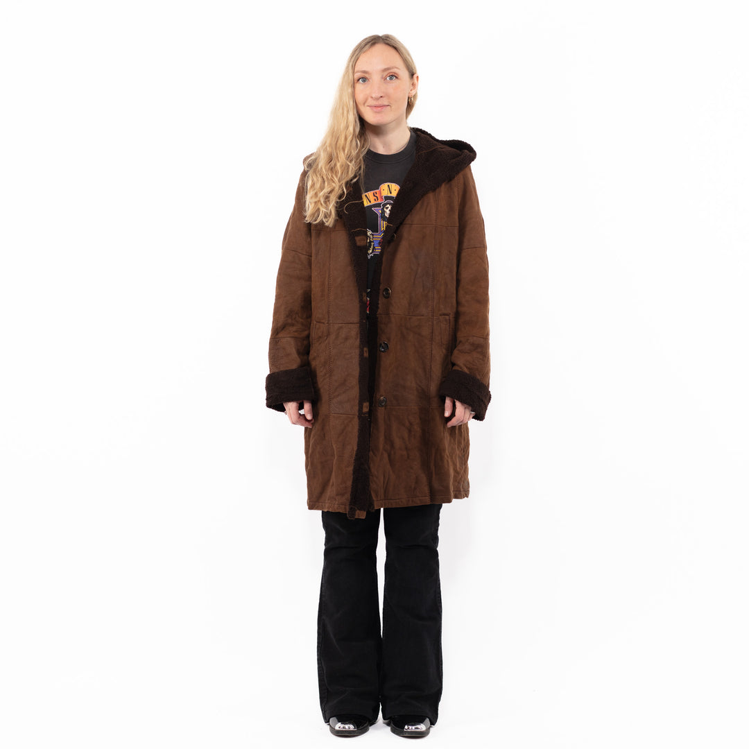 Vintage 00's Women Sheepskin Coat in BrownA0902
