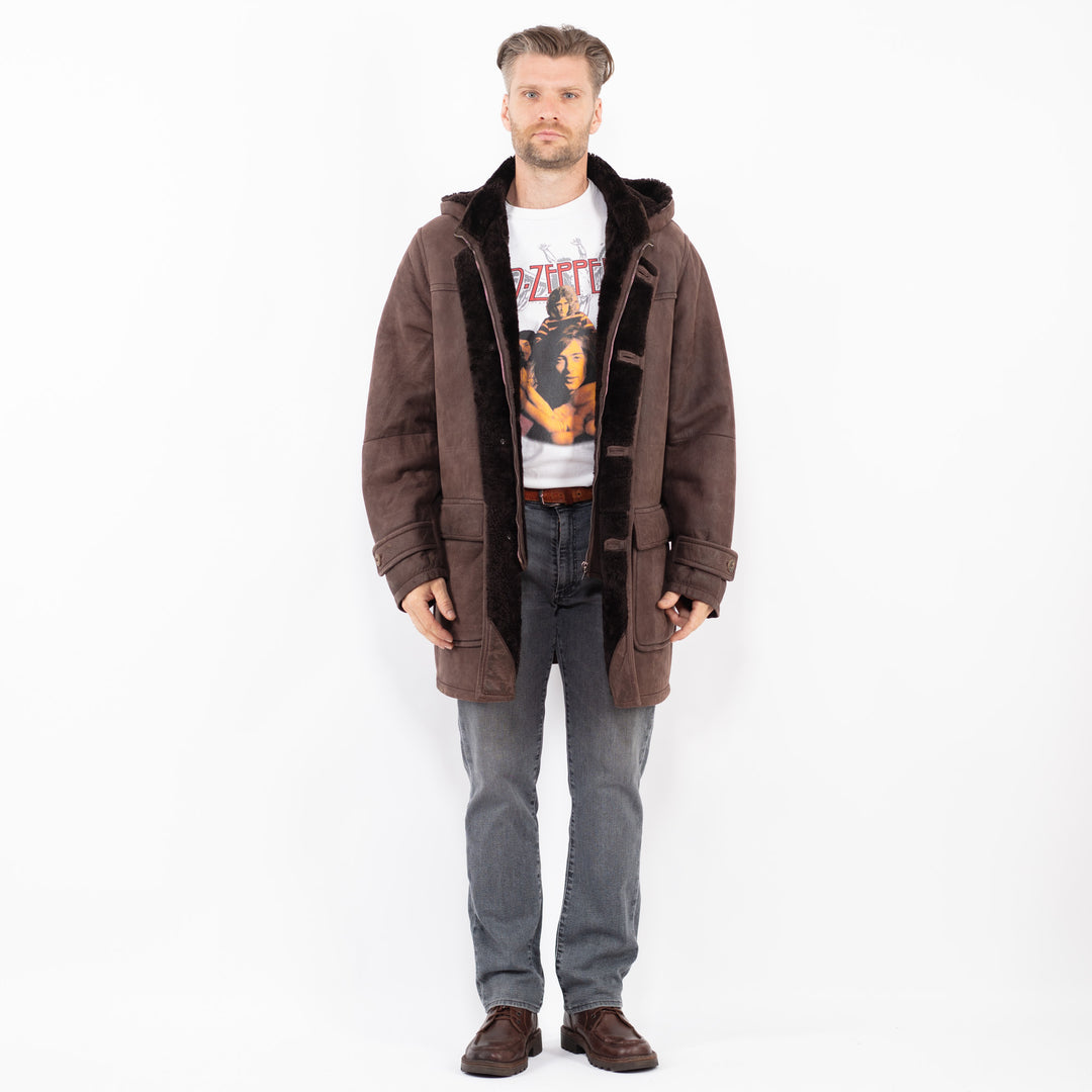 Vintage 00's Men Sheepskin Coat in BrownZ2065