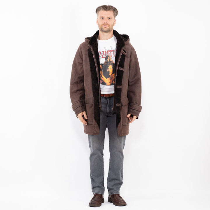 Vintage 00's Men Sheepskin Coat in BrownZ2065